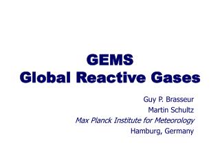GEMS Global Reactive Gases