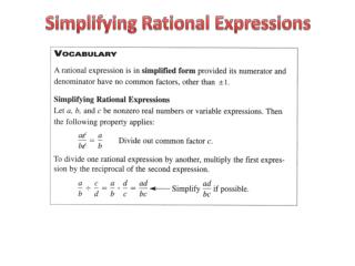 Simplifying Rational Expressions