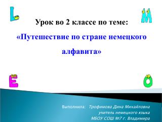 Урок во 2 классе по теме: «Путешествие по стране немецкого алфавита»