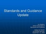 Standards and Guidance Update