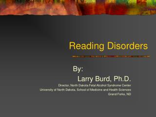 Reading Disorders