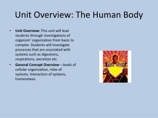 Unit Overview: The Human Body