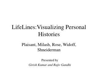 LifeLines:Visualizing Personal Histories