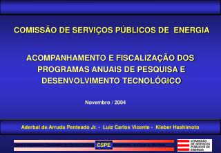 ACOMPANHAMENTO E FISCALIZAÇÃO DOS PROGRAMAS ANUAIS DE PESQUISA E DESENVOLVIMENTO TECNOLÓGICO