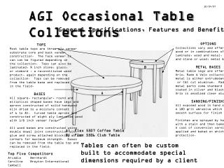 AGI Occasional Table Collections