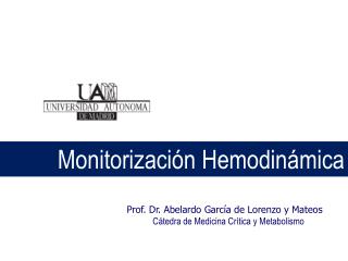 Monitorización Hemodinámica