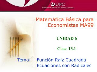 Matemática Básica para Economistas MA99