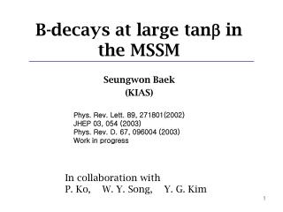 B-decays at large tan b in the MSSM