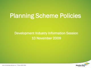 Planning Scheme Policies