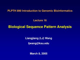 Biological Sequence Pattern Analysis