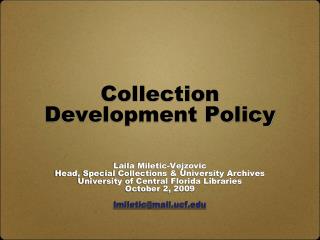 Collection Development Policy