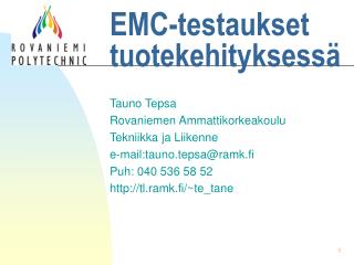 EMC-testaukset tuotekehityksessä