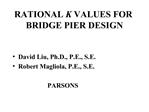 RATIONAL K VALUES FOR BRIDGE PIER DESIGN