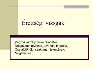 Érettségi vizsgák