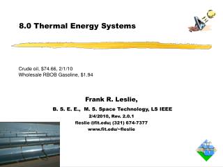 8.0 Thermal Energy Systems