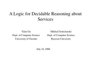 A Logic for Decidable Reasoning about Services