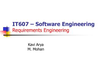 IT607 – Software Engineering Requirements Engineering