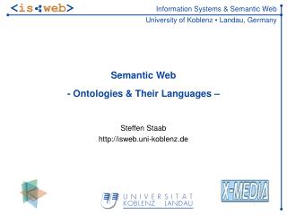 Semantic Web - Ontologies &amp; Their Languages –