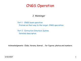 CNGS Operation