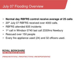 July 07 Flooding Overview