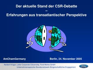 Der aktuelle Stand der CSR-Debatte – Erfahrungen aus transatlantischer Perspektive