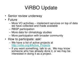 ViRBO Update