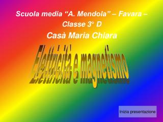 Scuola media “A. Mendola” – Favara – Classe 3° D Casà Maria Chiara