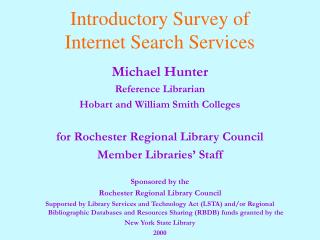 Introductory Survey of Internet Search Services