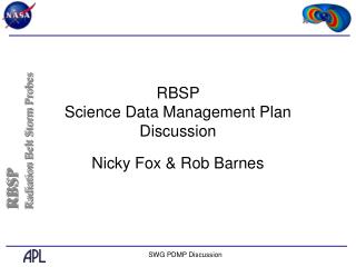 RBSP Science Data Management Plan Discussion
