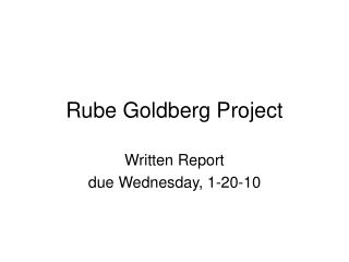 Rube Goldberg Project
