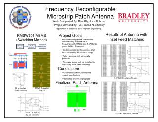 Frequency Reconfigurable Microstrip Patch Antenna