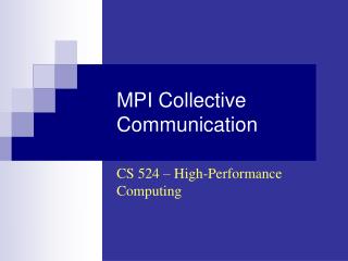 MPI Collective Communication