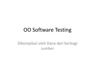 OO Software Testing