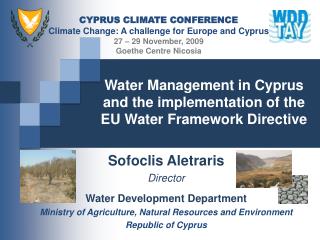 Water Management in Cyprus and the implementation of the EU Water Framework Directive