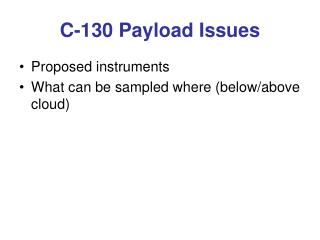 C-130 Payload Issues