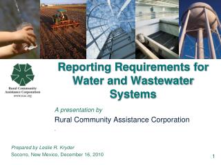 Reporting Requirements for Water and Wastewater Systems