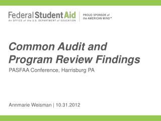 Common Audit and Program Review Findings