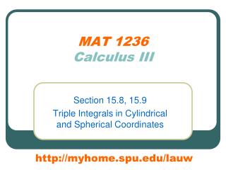 MAT 1236 Calculus III