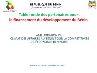 Table ronde des partenaires pour le financement du développement du Bénin