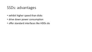 SSDs: advantages