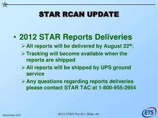 STAR RCAN UPDATE