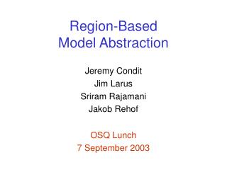 Region-Based Model Abstraction