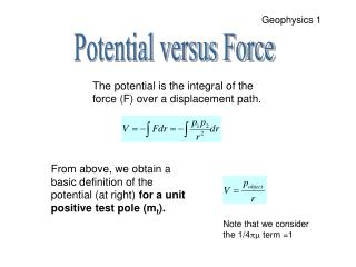 Potential versus Force