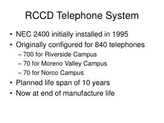 RCCD Telephone System