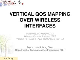 VERTICAL QOS MAPPING OVER WIRELESS INTERFACES