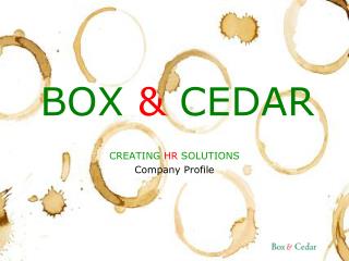 BOX &amp; CEDAR