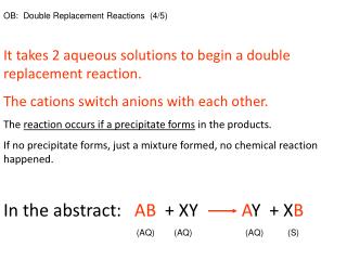 OB: Double Replacement Reactions (4/5)