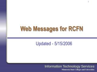 Web Messages for RCFN