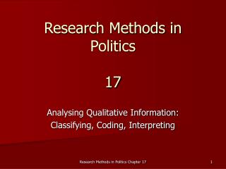 Research Methods in Politics 17