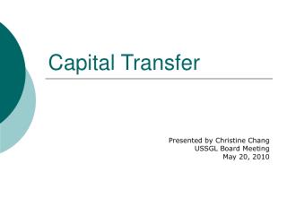 Capital Transfer